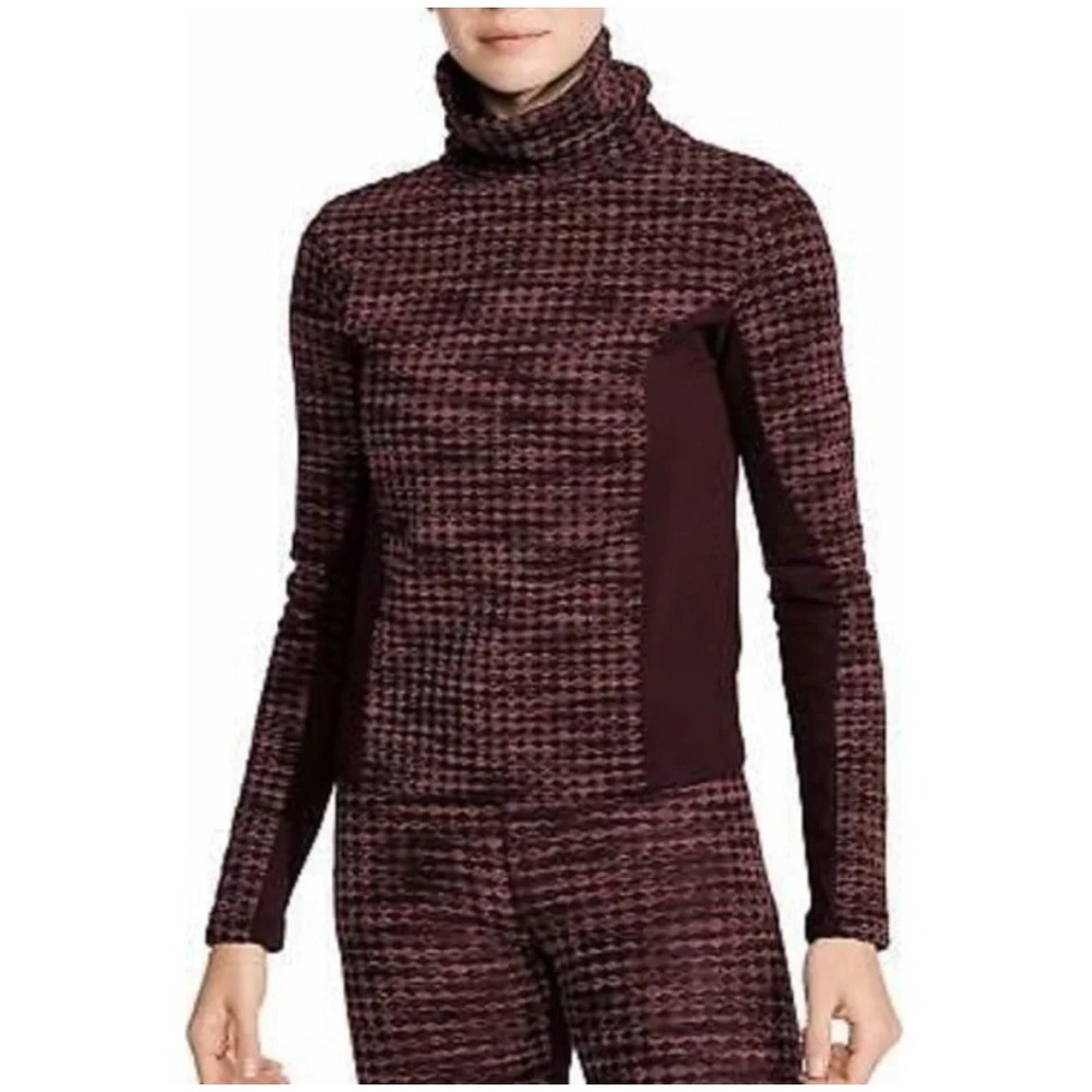 Nike Pro Hyperwarm Women Burgundy Textured Funnel Neck Training Top 933296-652 S